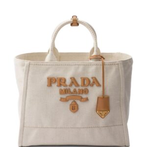 Prada large logo-appliqué tote bag