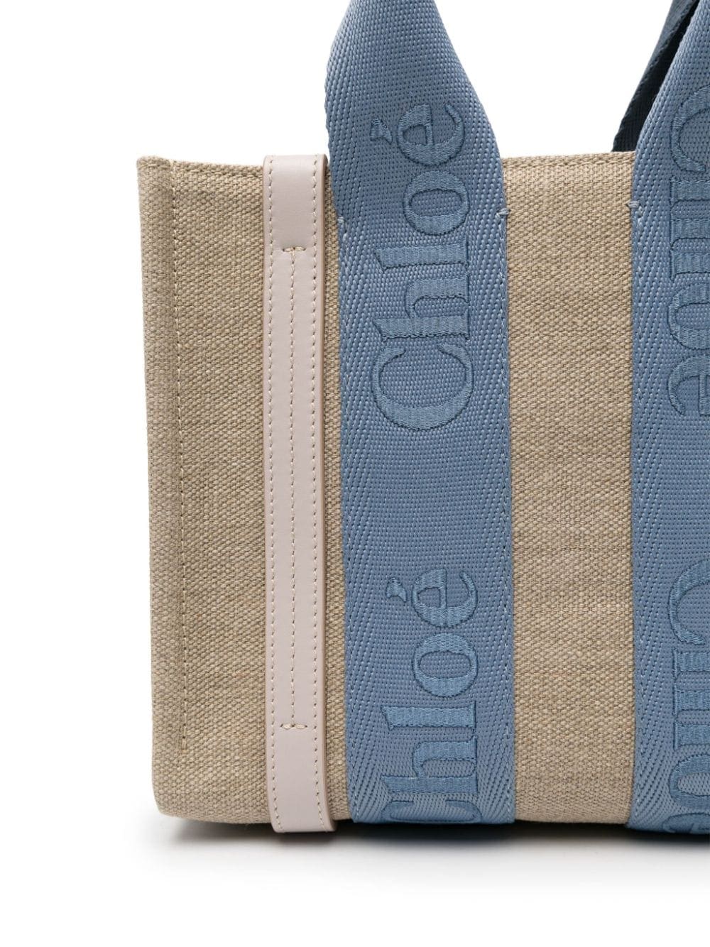Chloé small Woody linen tote bag - Image 4