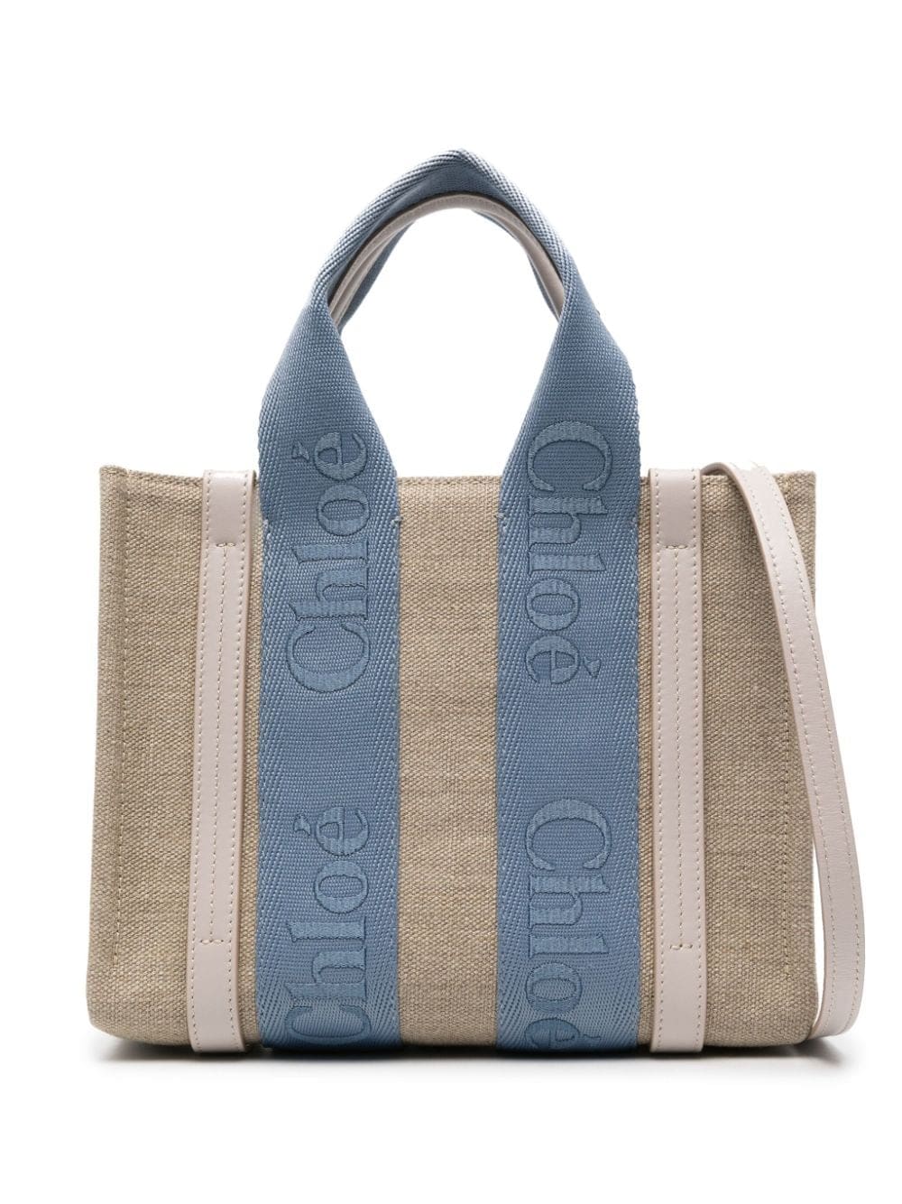 Chloé small Woody linen tote bag