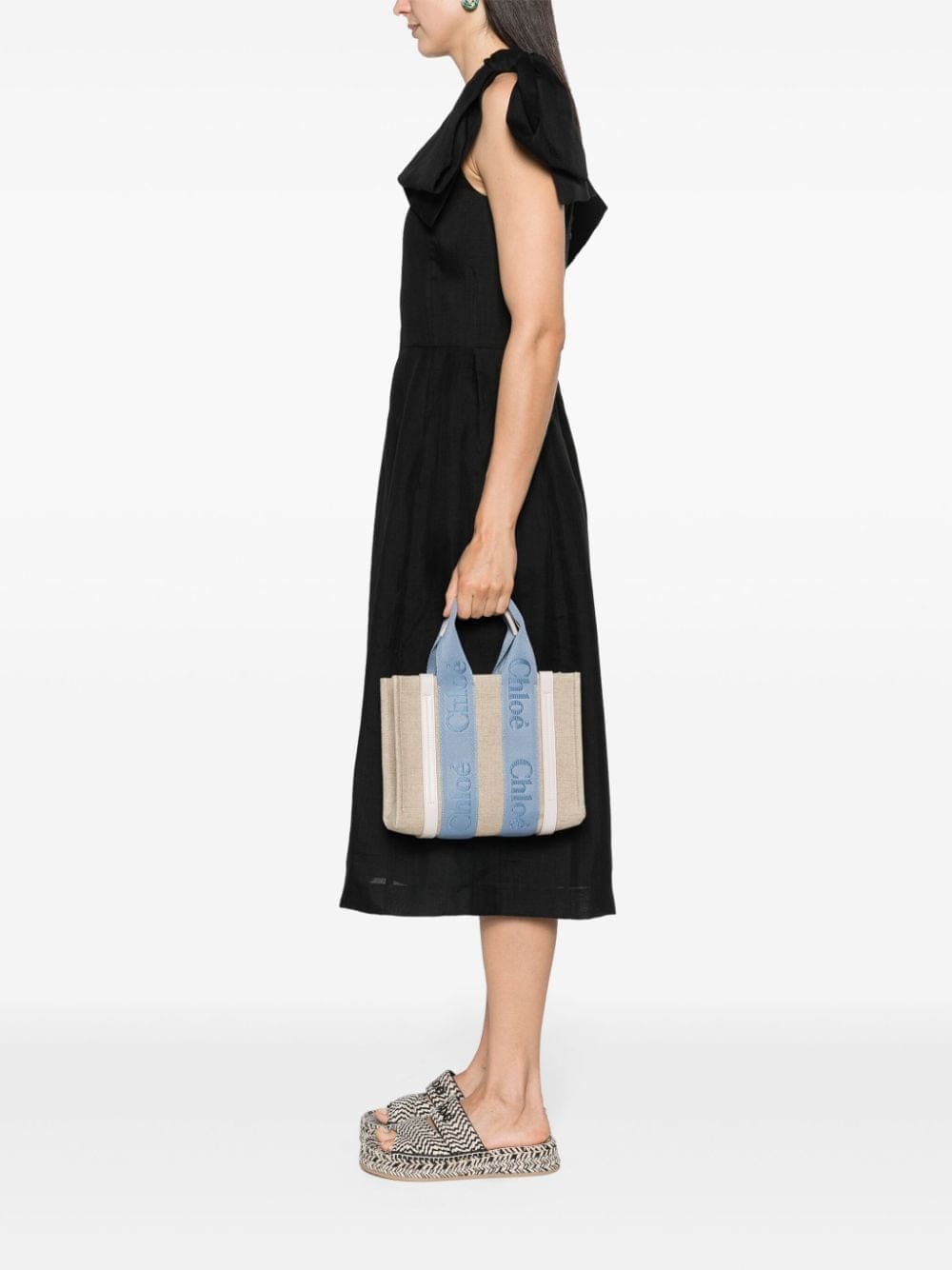 Chloé small Woody linen tote bag - Image 2