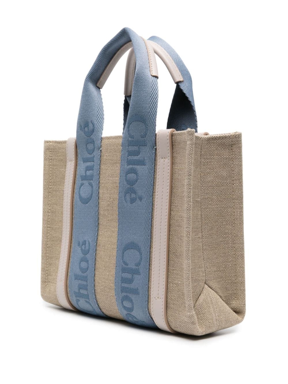 Chloé small Woody linen tote bag - Image 3