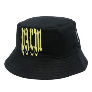 Palm Angels gothic logo-print cotton bucket hat