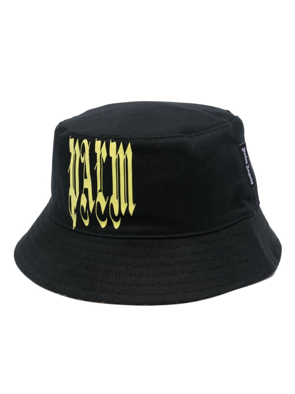 Palm Angels gothic logo-print cotton bucket hat