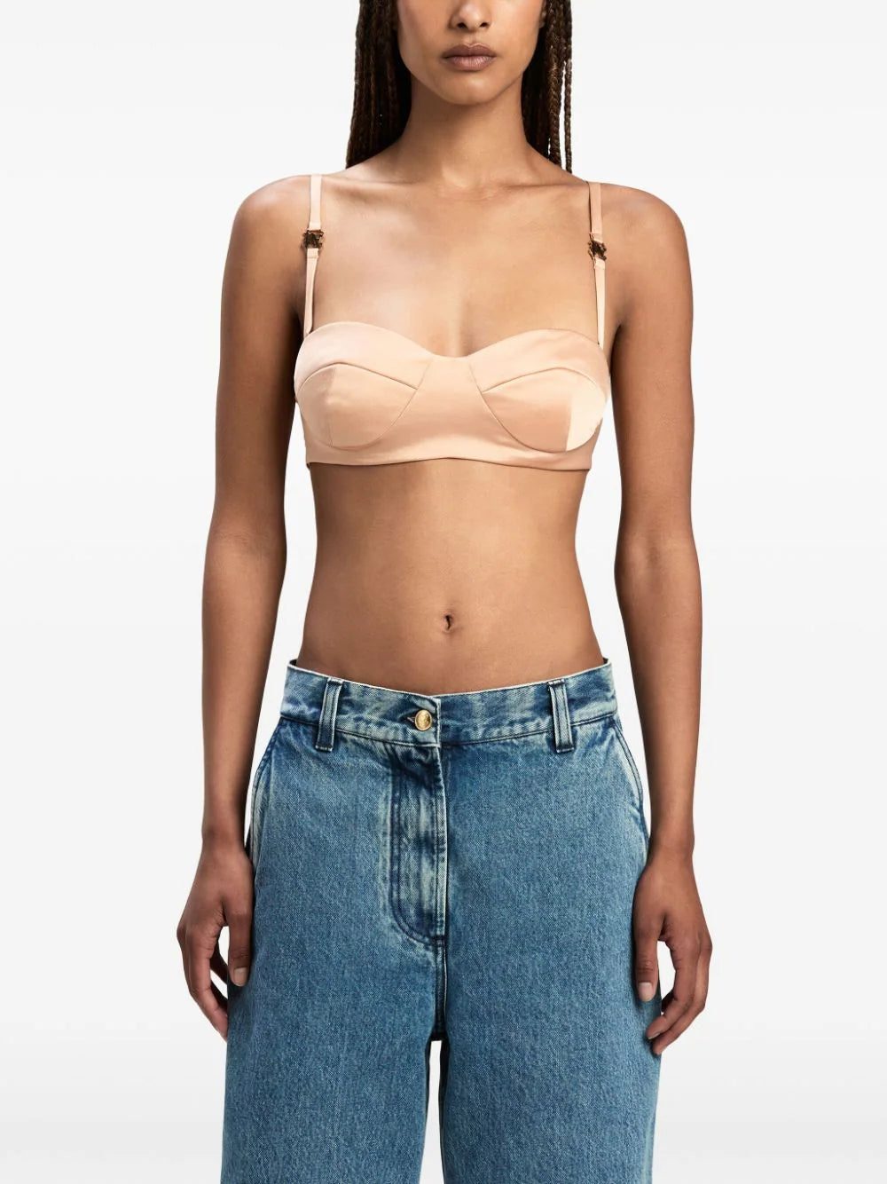 Palm Angels logo-plaque balconette bra - Image 3