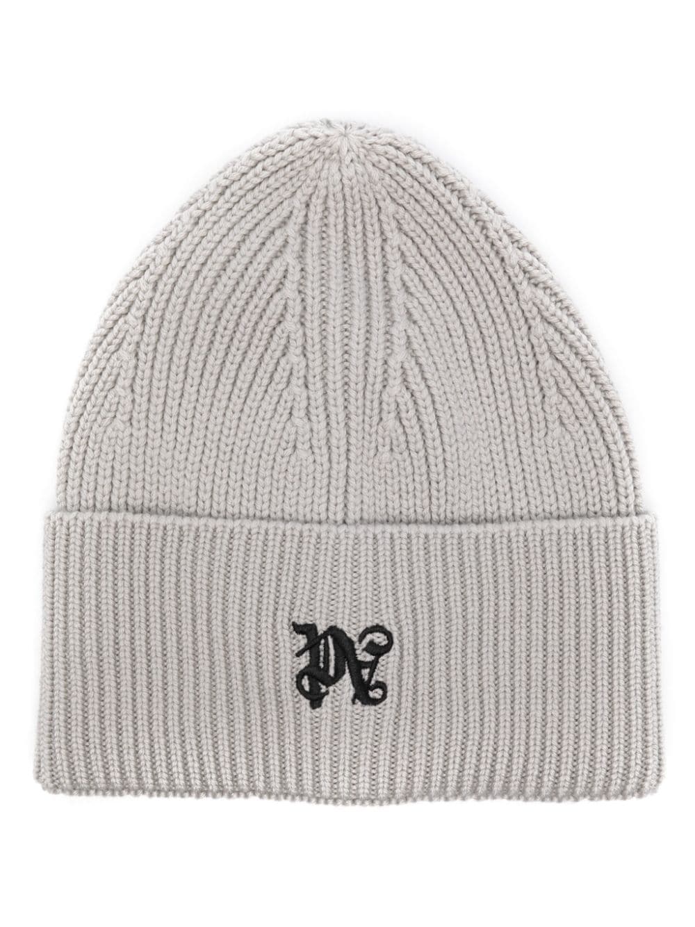 Palm Angels logo-embroidered ribbed beanie
