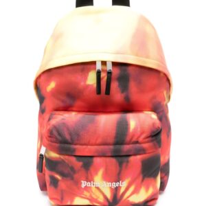 Palm Angels On Fire-print logo-embroidered backpack