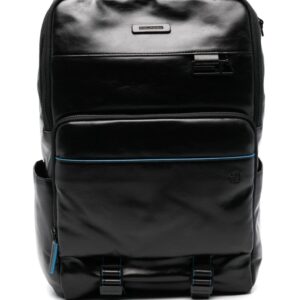 PIQUADRO logo-plaque leather backpack