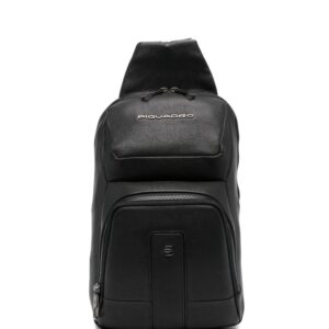 PIQUADRO logo-plaque leather backpack