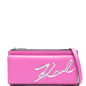 Karl Lagerfeld K/Signature leather crossbody wallet