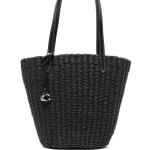Coach small straw tote bag