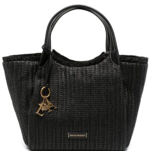 Emporio Armani logo-charm interwoven tote bag