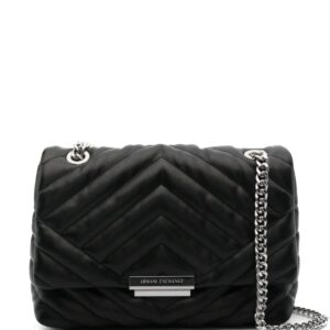 Armani Exchange logo-plaque quilted shoulder-bag