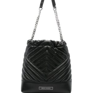 Armani Exchange logo-plaque quilted shoulder-bag
