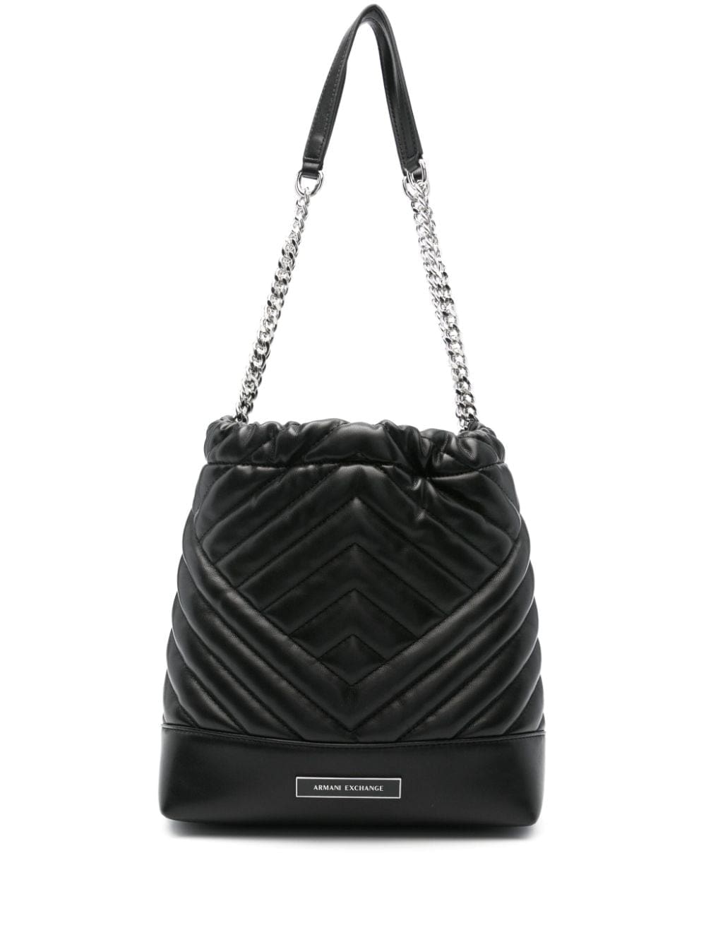 Armani Exchange logo-plaque quilted shoulder-bag