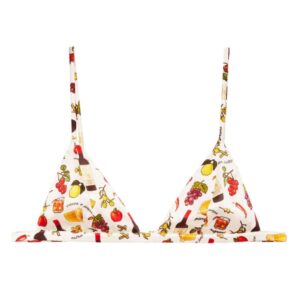 Fleur Du Mal Luxe Triangle floral-print bra