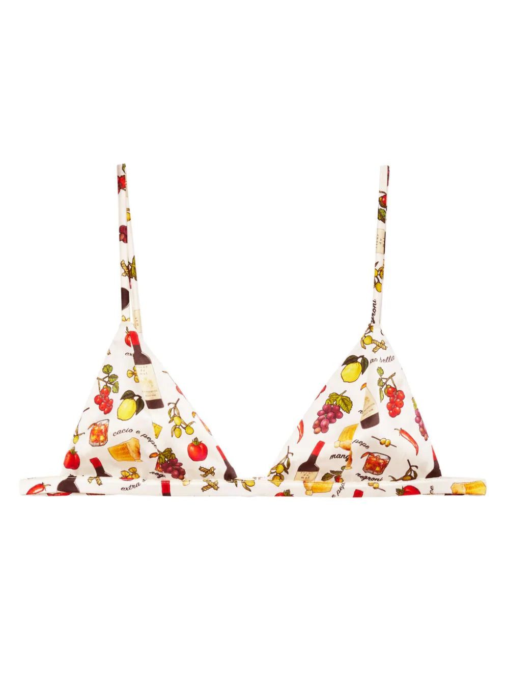 Fleur Du Mal Luxe Triangle floral-print bra
