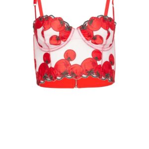 Fleur Du Mal Pomodoro Embroidery bustier
