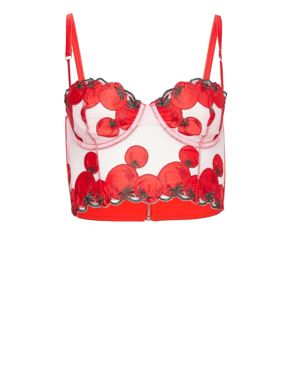 Fleur Du Mal Pomodoro Embroidery bustier