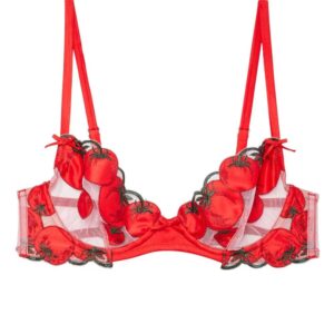 Fleur Du Mal Pomodoro Embroidery demi bra