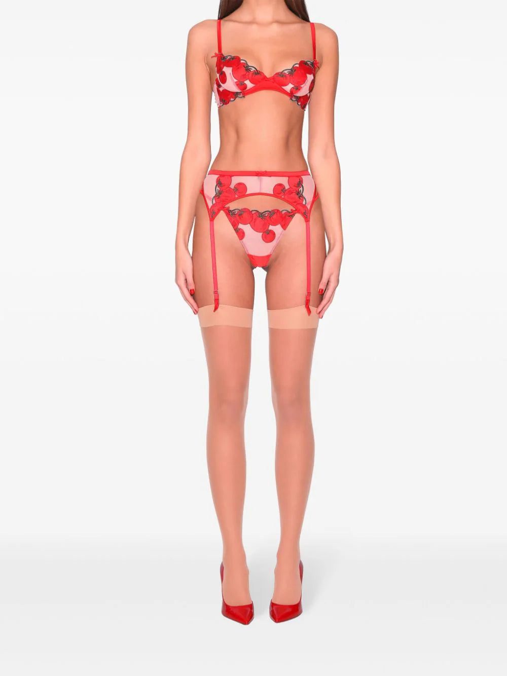 Fleur Du Mal Pomodoro Embroidery demi bra - Image 2