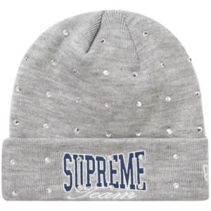 Supreme x New Era Rhinestone cotton beanie