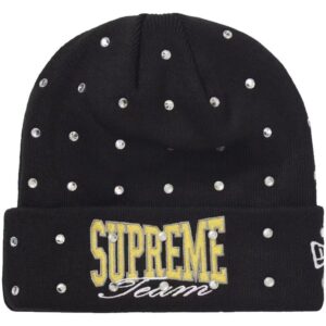 Supreme x New Era Rhinestone cotton beanie