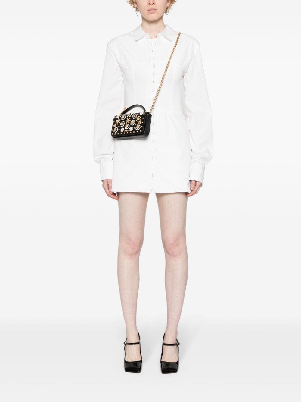 Moschino floral-appliqué mini bag - Image 2