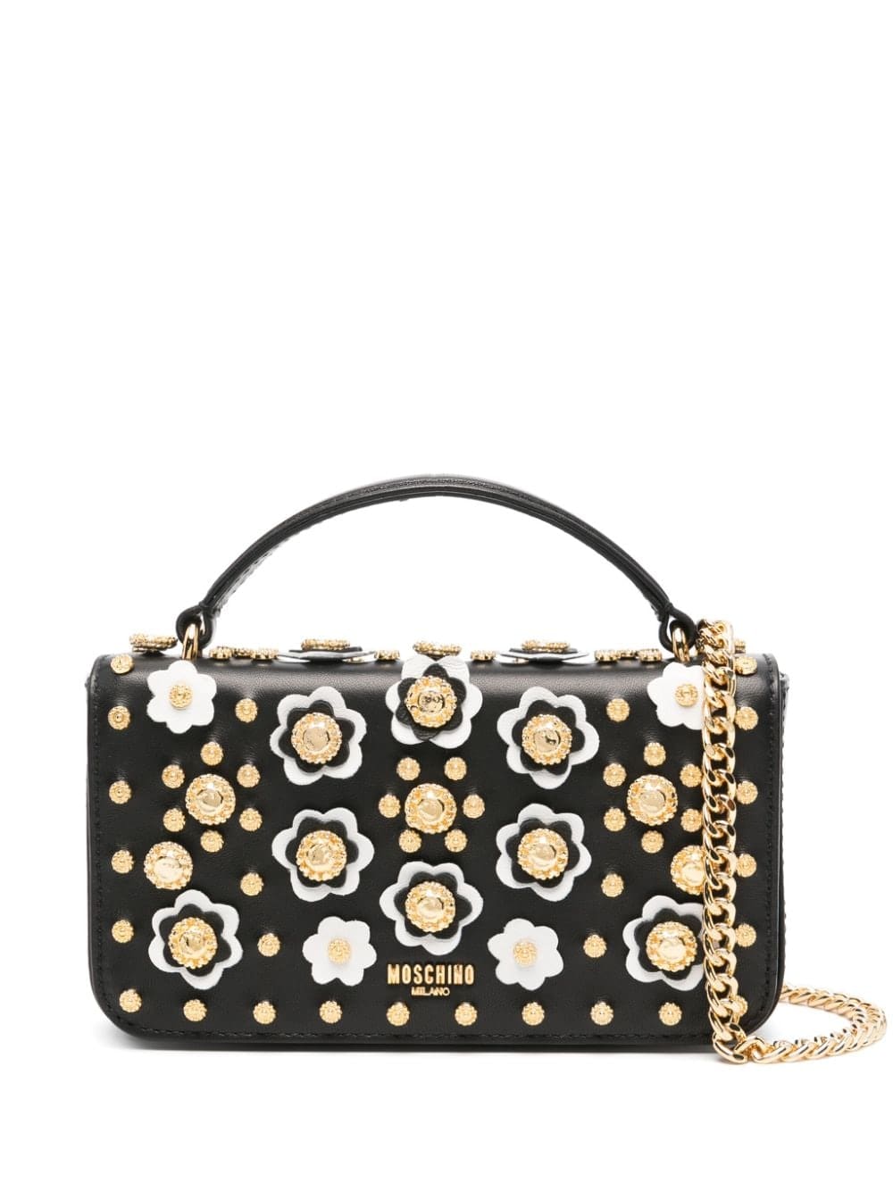 Moschino floral-appliqué mini bag