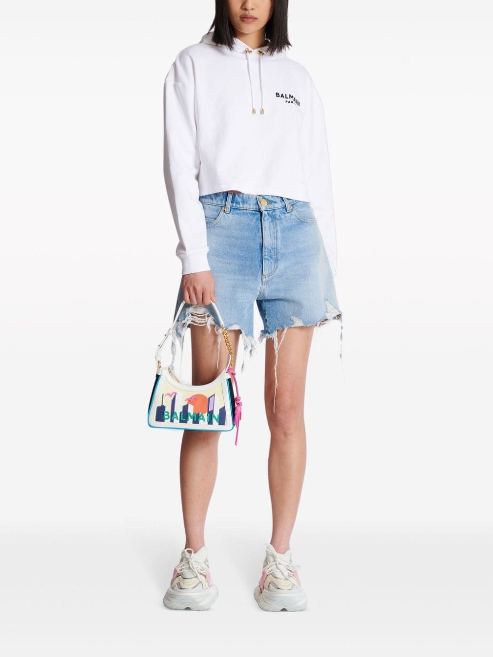 Balmain B-Army Postcard-print shoulder bag - Image 2