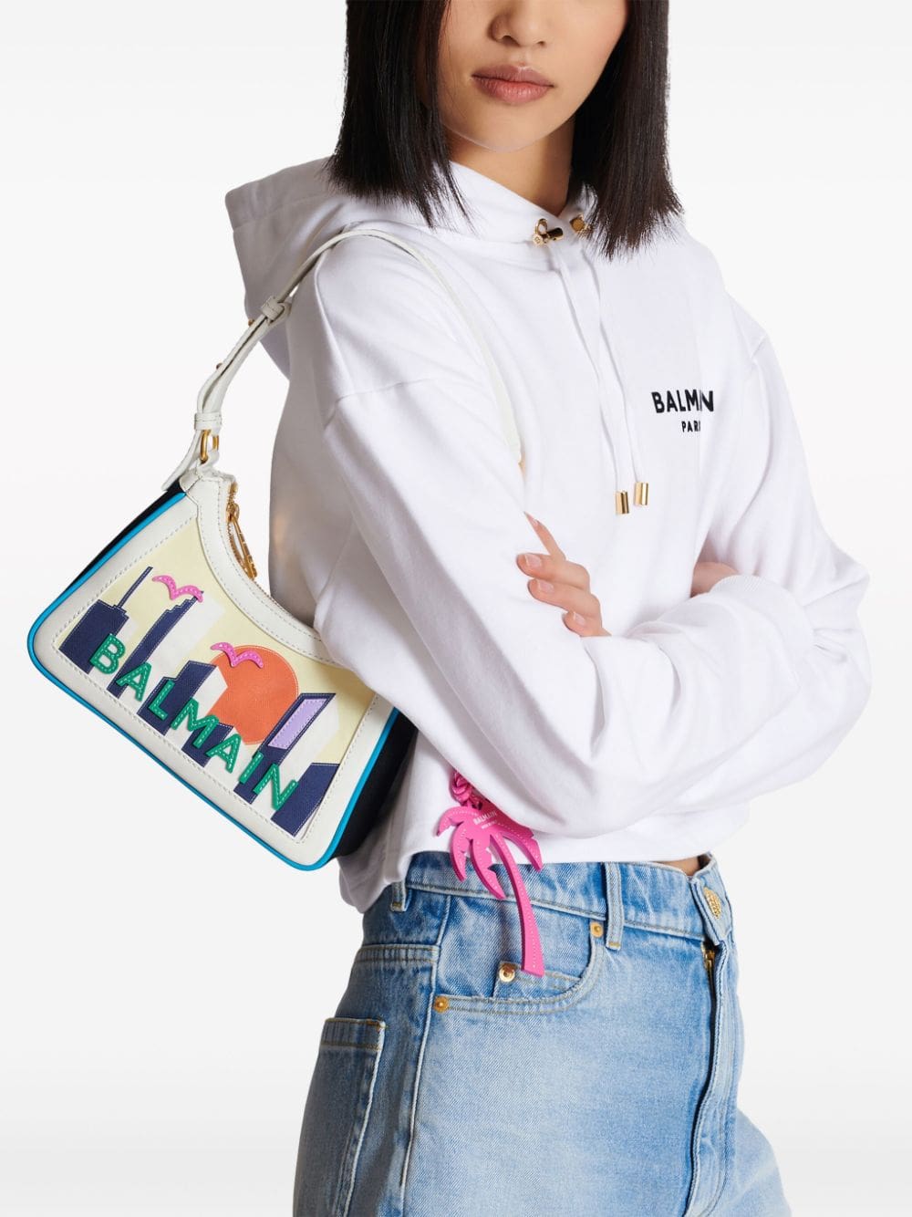 Balmain B-Army Postcard-print shoulder bag - Image 3