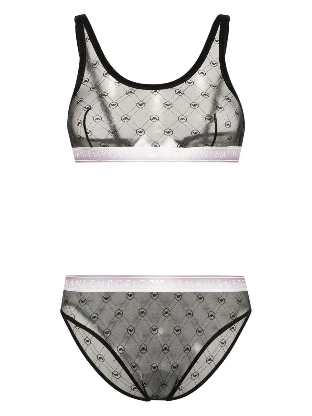 Emporio Armani logo-print bra set