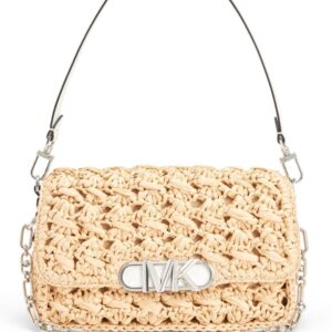 Michael Kors medium Parker straw shoulder bag