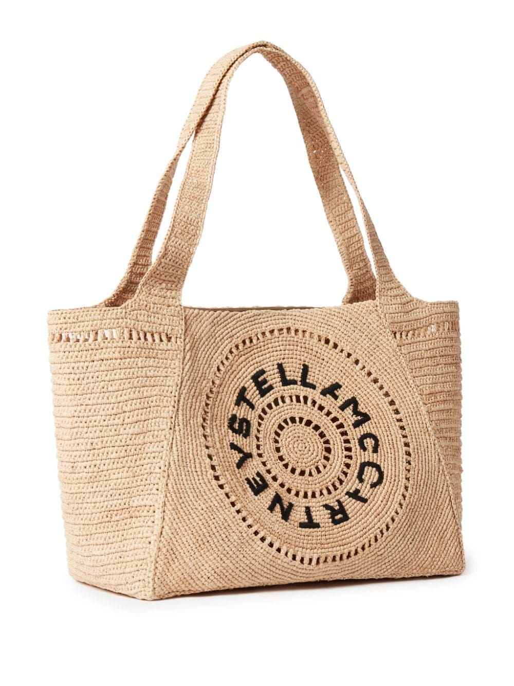 Stella McCartney embroidered-logo raffia tote bag - Image 5
