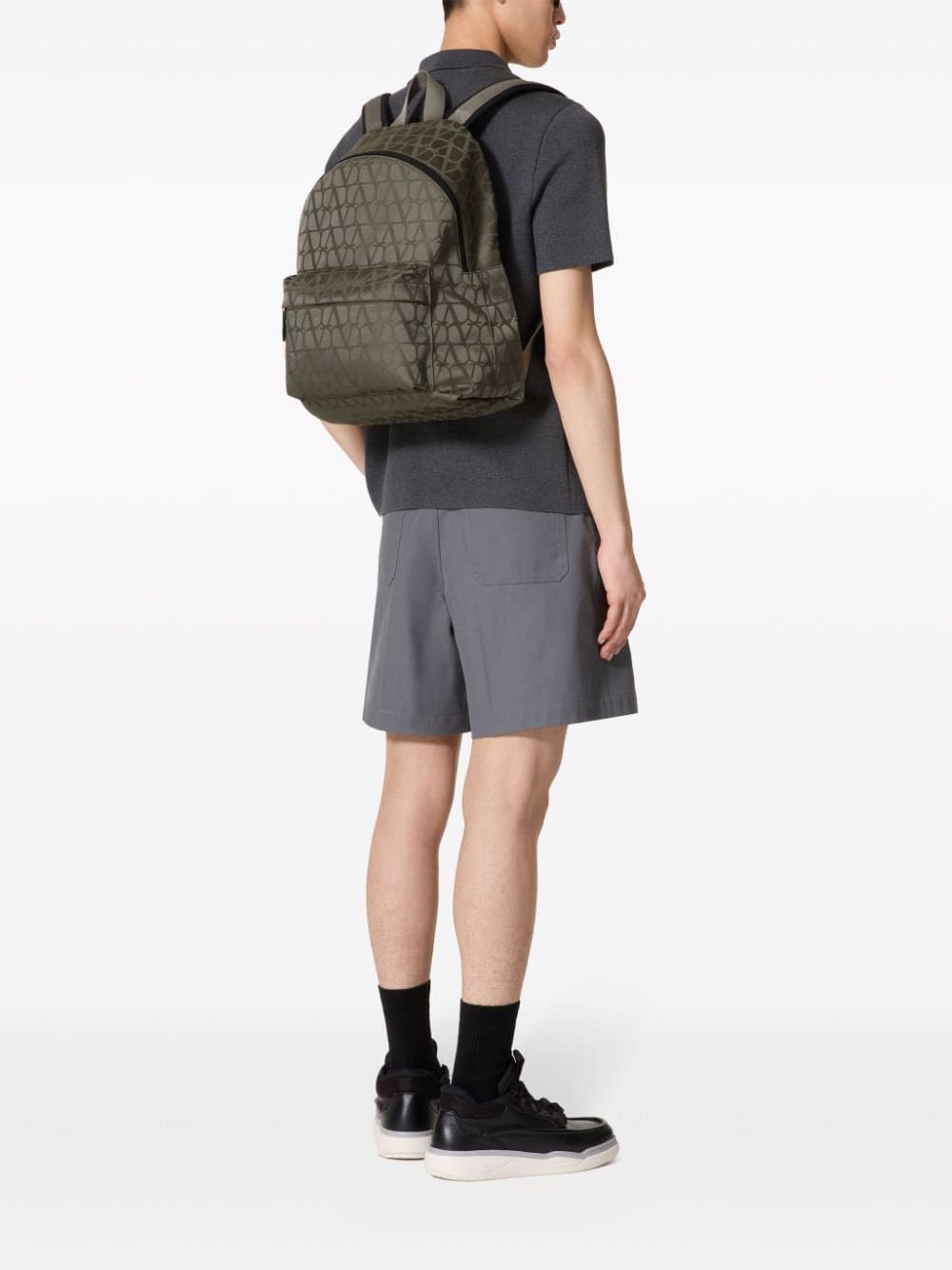 Valentino Garavani Toile Iconographe leather-trim backpack - Image 2