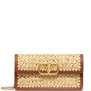 Valentino Garavani VLogo raffia crossbidy bag