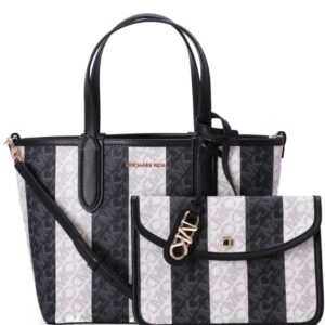 Michael Kors monogram pattern striped tote bag
