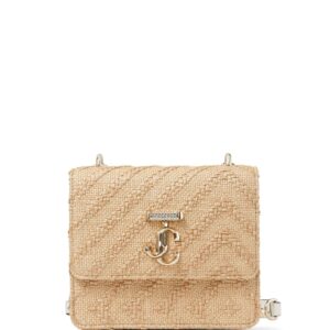 Jimmy Choo small Avenue raffia shoulder bag