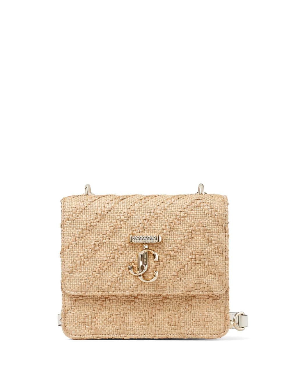 Jimmy Choo small Avenue raffia shoulder bag