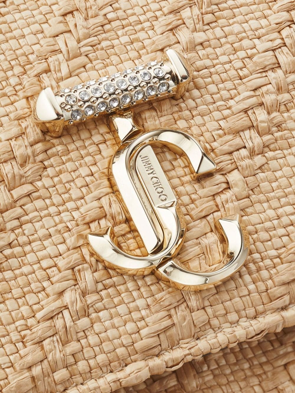 Jimmy Choo small Avenue raffia shoulder bag - Image 4