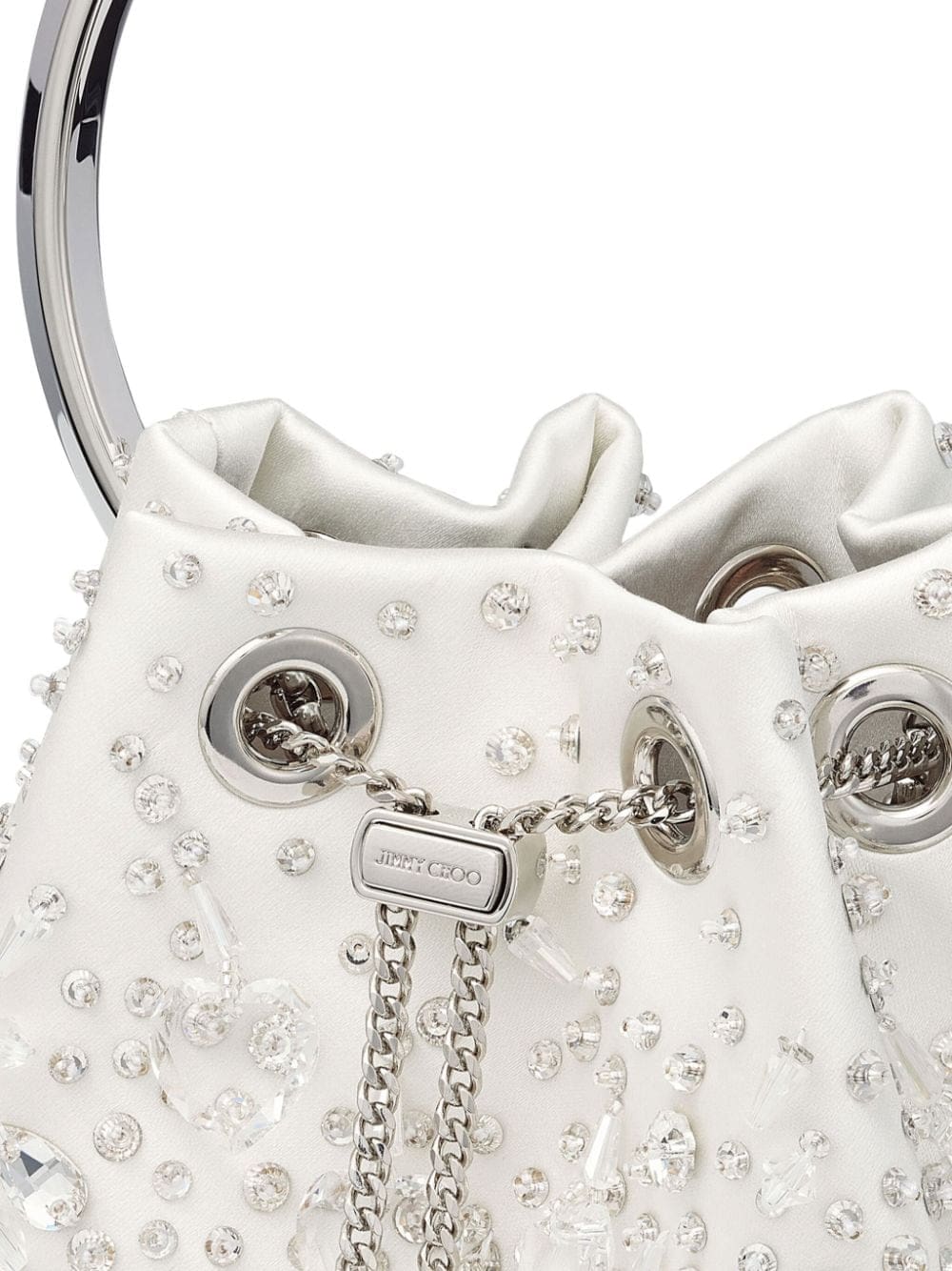 Jimmy Choo Bon Bon crystal-embellished bucket bag - Image 4