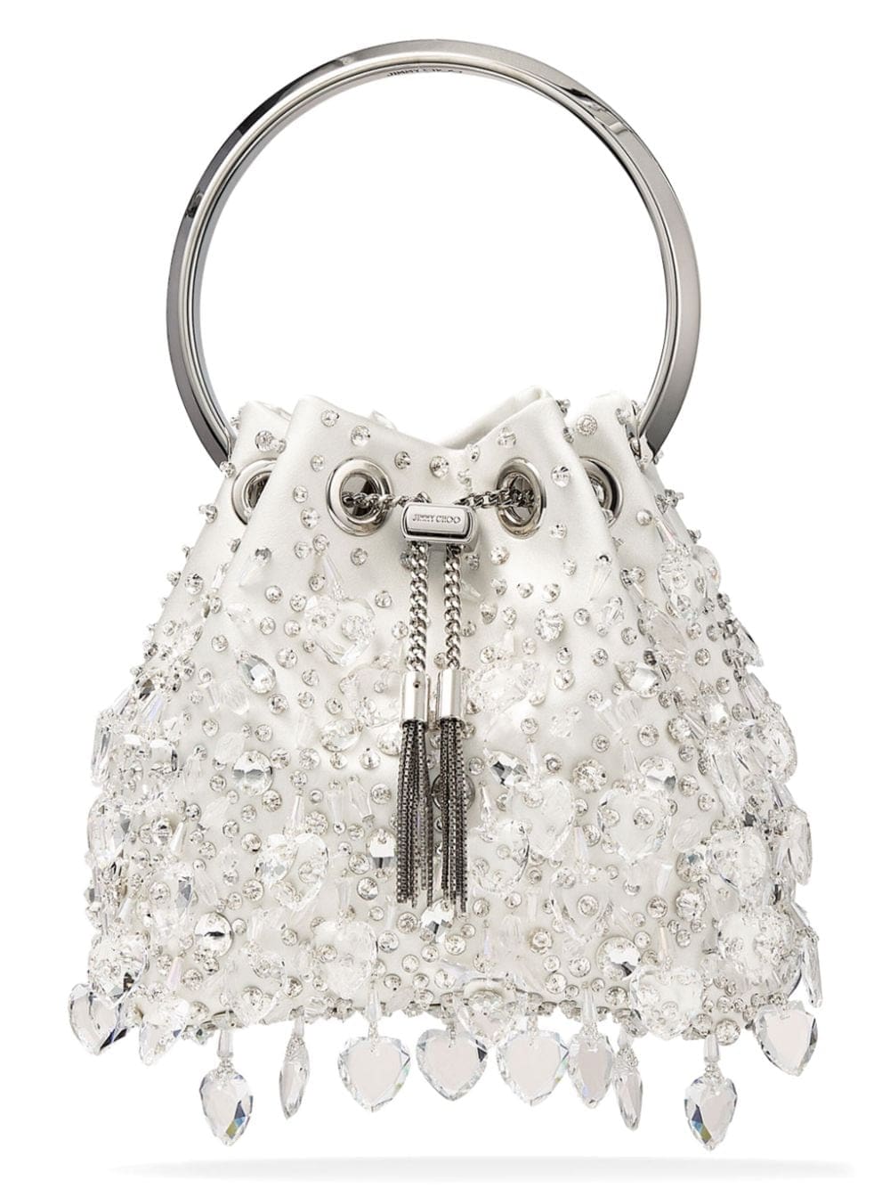 Jimmy Choo Bon Bon crystal-embellished bucket bag