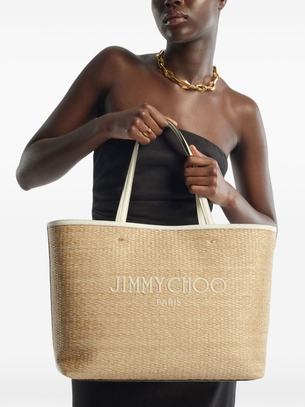 Jimmy Choo Marli raffia tote bag - Image 2