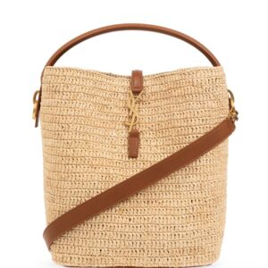 Saint Laurent LE 37 raffia bucket bag