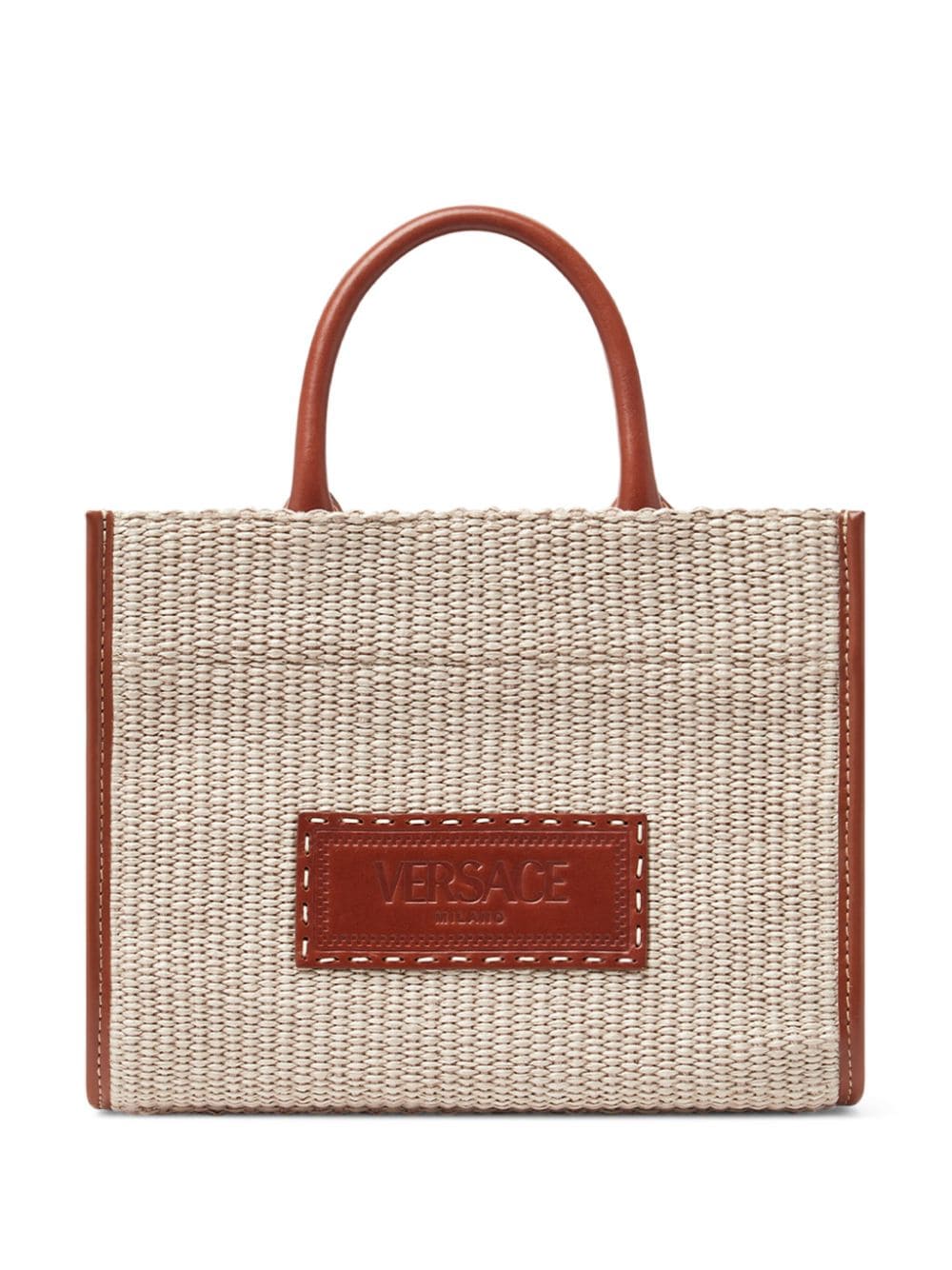 Versace small Athena raffia tote bag