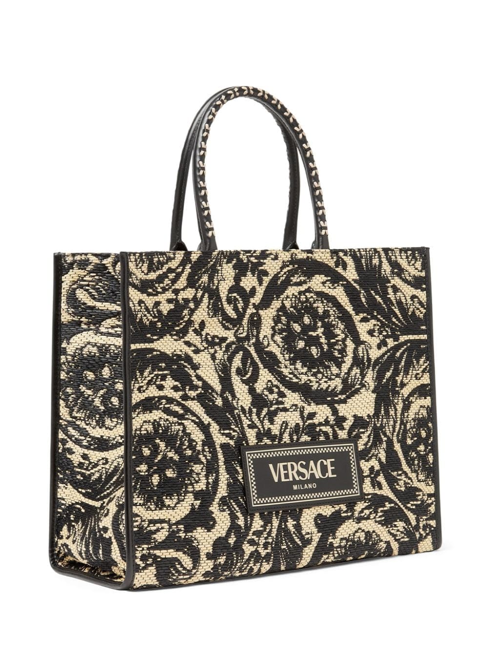 Versace large Barocco Athena raffia tote bag - Image 3