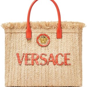 Versace La Medusa raffia tote bag