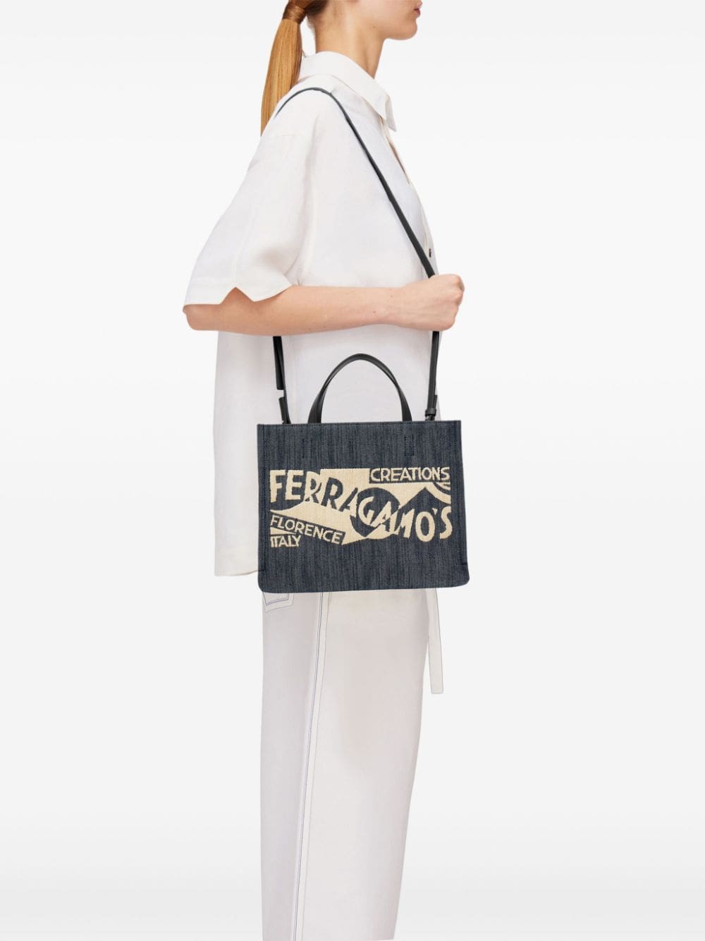 Ferragamo small Venna logo-embroidered tote bag - Image 3