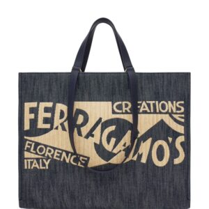 Ferragamo large Venna logo-embroidered tote bag