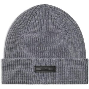 Versace logo-appliqué knit beanie