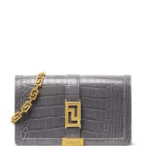 Versace Greca Goddess crocodile-embossed shoulder bag